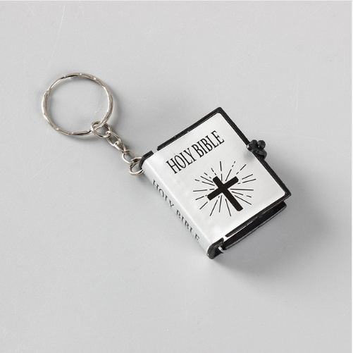 Bible Keychain - Mini HOLY Bible Keychain Religious Christian Jesus Cross Key Chain Women Prayer God Bless Gift Souvenirs Keyring