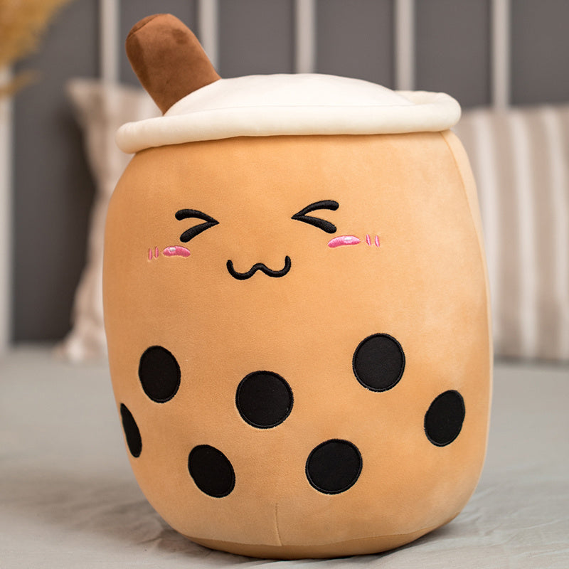 Holy Boba Plushie Toy - Unique Soft Teddy Plush Boba Milk Tea Plushie Toy Stuffed Fruit Shape Taste Milk Tea Hug Pillow Balls Boba Tea Cup Cushion Kids