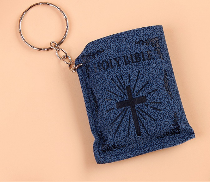 Bible Keychain - Mini HOLY Bible Keychain Religious Christian Jesus Cross Key Chain Women Prayer God Bless Gift Souvenirs Keyring