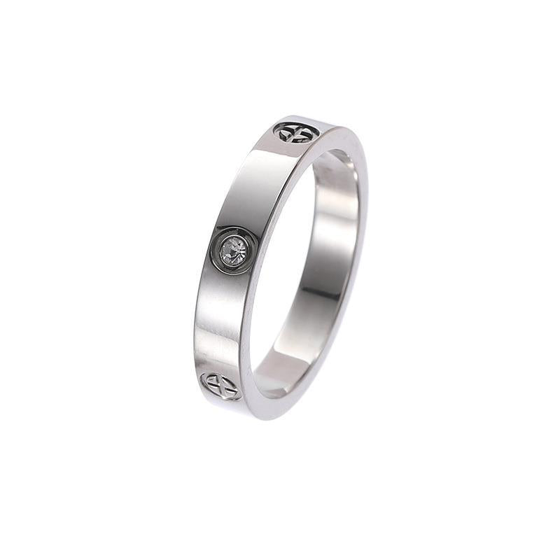 Egypt Enthralled Wedding band - Titanium Steel Ring For Women, Luxury Diamond-embedded band