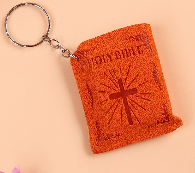 Bible Keychain - Mini HOLY Bible Keychain Religious Christian Jesus Cross Key Chain Women Prayer God Bless Gift Souvenirs Keyring