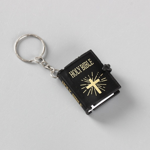 Bible Keychain - Mini HOLY Bible Keychain Religious Christian Jesus Cross Key Chain Women Prayer God Bless Gift Souvenirs Keyring