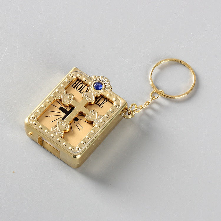 Bible Keychain - Mini HOLY Bible Keychain Religious Christian Jesus Cross Key Chain Women Prayer God Bless Gift Souvenirs Keyring